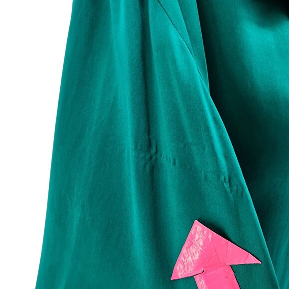 Vintage Morgan Taylor Womens Small Nightgown Sleep Shirt Silk Green Long Sleeve - Picture 6 of 9